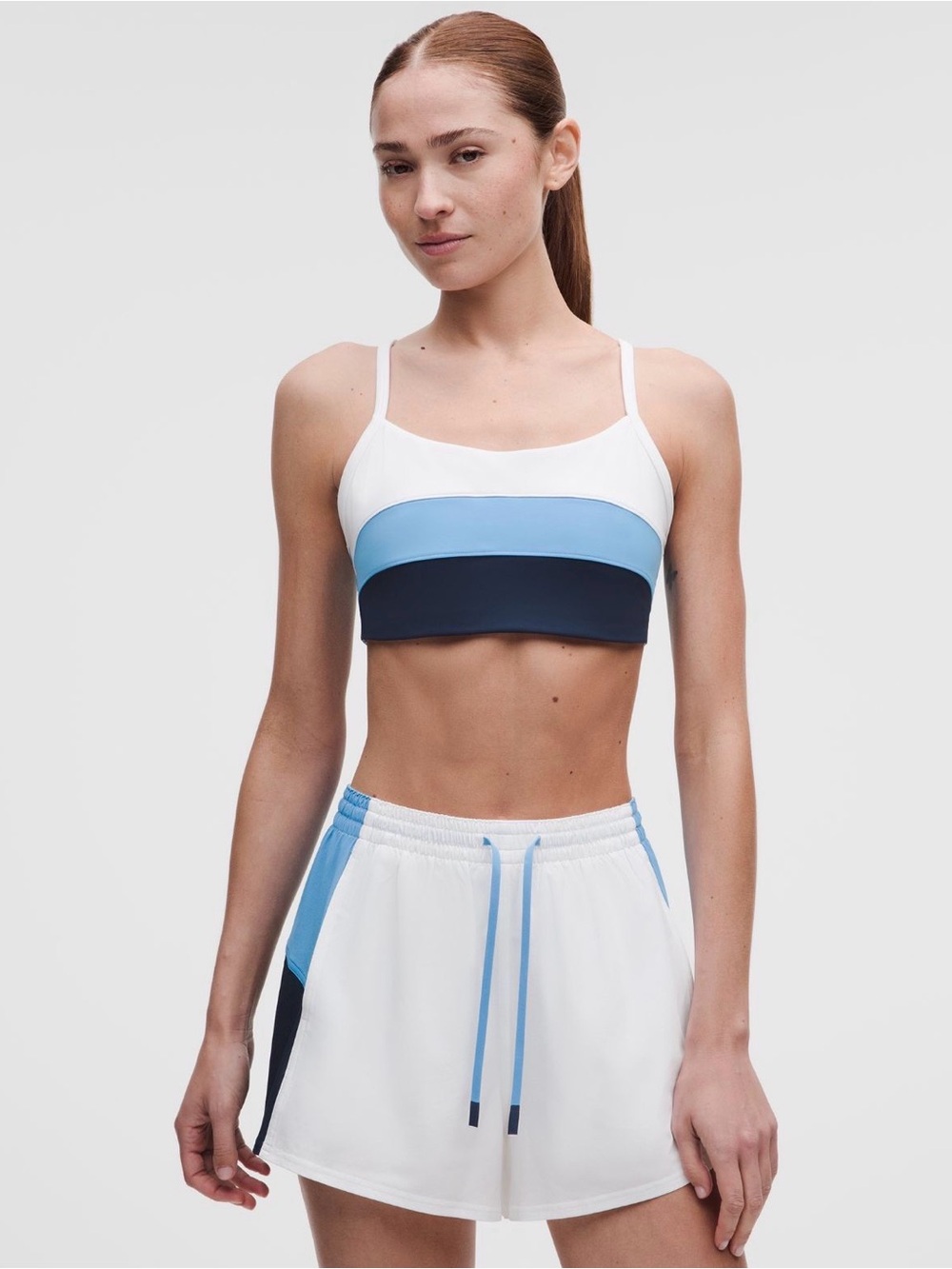 NWT Lululemon Scoopneck Racerback Tennis Bra WHT/OAVE/CLBL Size L